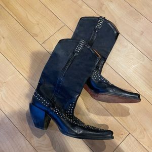 Donald Pliner studded western boots